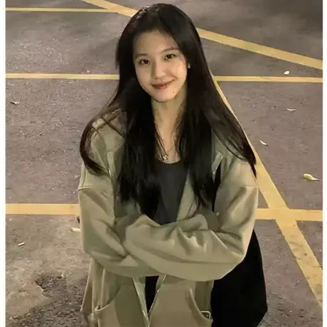 oversize外套女2023新款秋冬小个子高级感上衣加绒加厚开衫棒球服图片