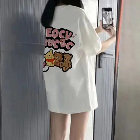 设计感小众短袖T恤女夏美式复古oversizet宽松慵懒百搭半袖上衣服商品大图