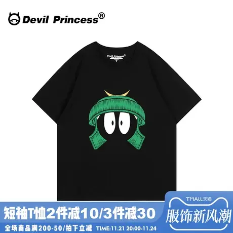 韩风ulzzang小众设计感正肩黑色t恤女宽松学生潮牌百搭半袖上衣夏商品大图