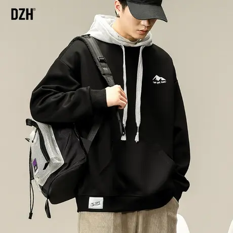 男士秋季新款潮牌卫衣男款美式连帽长袖外套男生春秋情侣宽松衣服商品大图