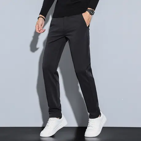 男士休闲裤子修身弹力直筒小西裤春秋商务职业加厚免烫冬季长裤子商品大图