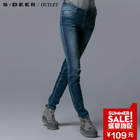 s.deer【上新】圣迪奥专柜正品磨旧水洗休闲薄款长裤S14280820商品大图