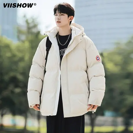 VIISHOW棉衣男冬季加厚棉袄外套连帽韩版休闲百搭潮流情侣面包服商品大图