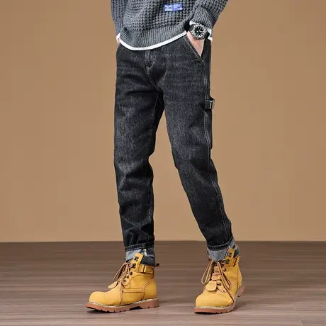 宽松直筒牛仔裤男款时尚休闲小脚高档牛仔裤美式高街休闲牛仔裤商品大图