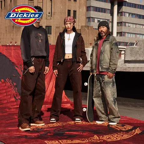 Dickies 夔龙系列 宽松圆领卫衣 金属做旧牛领圈印花 男女商品大图