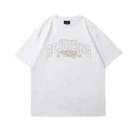 复古短袖T恤美式简约学院风美拉德色系宽松大码中性款半袖纯棉tee商品大图