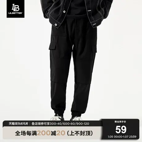 Lilbetter工装裤男潮流秋冬卫裤宽松休闲裤美式裤子男士束脚长裤商品大图