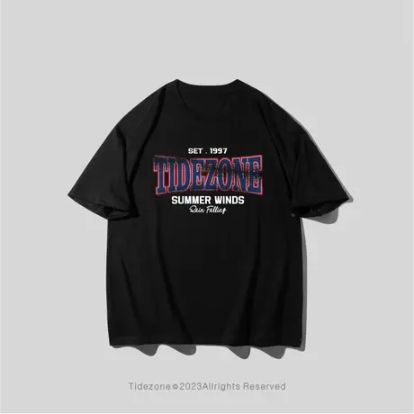 Ohlyah美式重磅纯棉经典字母印花潮牌短袖T恤情侣男女夏宽松打底商品大图