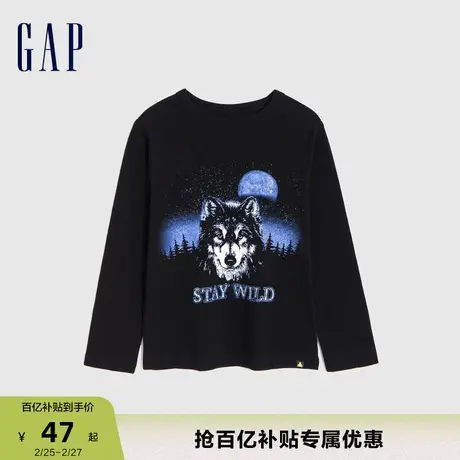 Gap男幼童春秋可爱趣味印花纯棉亲肤长袖T恤时髦洋气上衣774230商品大图