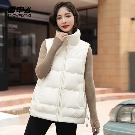 雪中飞羽绒马甲女2023新款冬季立领短款时尚保暖背心轻薄外穿坎肩图片