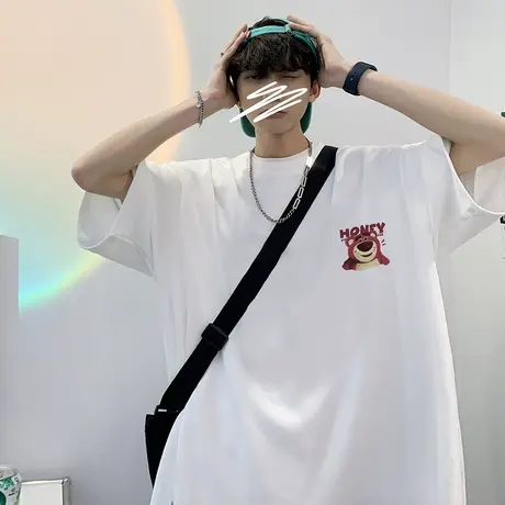 重磅宽松短袖t恤男夏季新款美式复古潮牌oversize宽松半袖体恤衫商品大图