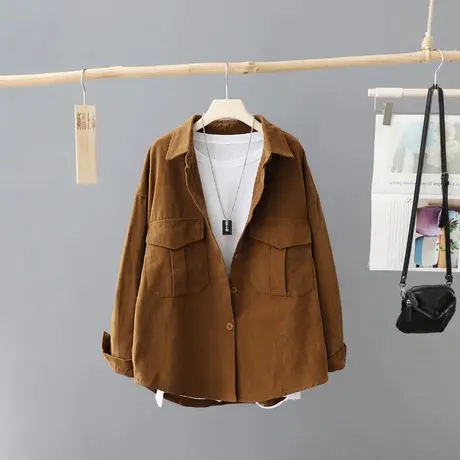 2023秋冬季新款女装韩版休闲加厚衬衫外套女款宽松上衣百搭衬衣X图片