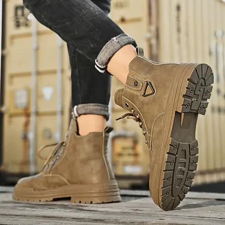 雨鞋男款时尚机车外卖厨房防滑鞋中筒劳保水鞋钓鱼筒靴男士防水鞋商品大图