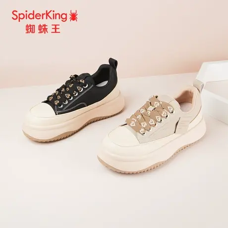 SPIDER KING/蜘蛛王板鞋女真皮2024春商场新款休闲爆款百搭厚底软图片