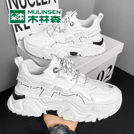 木林森男鞋春季2024新款休闲莆田运动鞋秋冬百搭增高小白老爹潮鞋商品大图