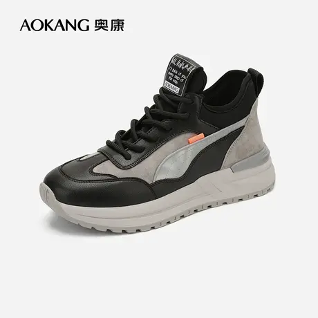 【门店发货】奥康女鞋 春秋时尚休闲运动鞋复古拼色街头舒适图片