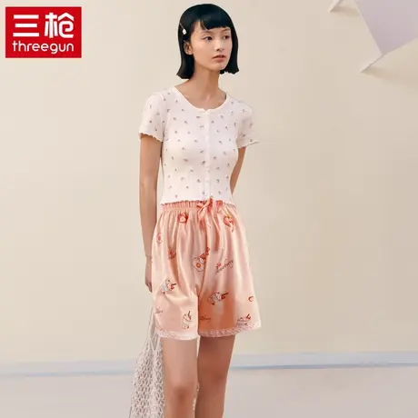 三枪女士纯棉休闲睡裤全棉夏季棉质家居短裤透气家居裤图片