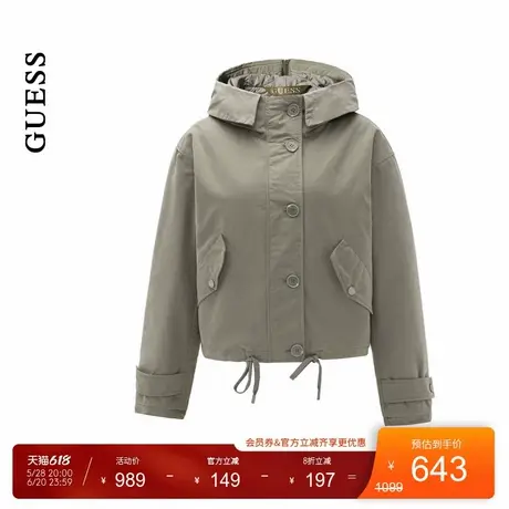 GUESS25年新款春季女士户外运动休闲高领连帽外套-W5RL13WGWD2商品大图