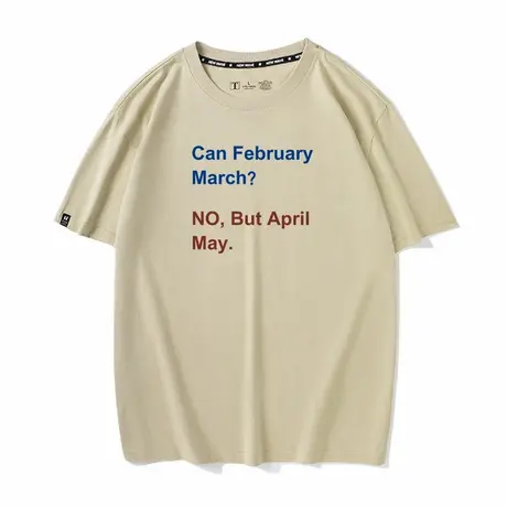 Can February March April May双关pun英文纯棉短袖T恤男女tee商品大图