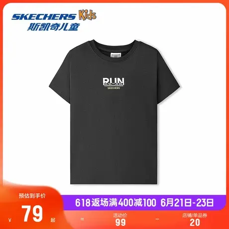 Skechers斯凯奇儿童时尚简约短袖男女童舒适夏季新款针织T恤衫商品大图