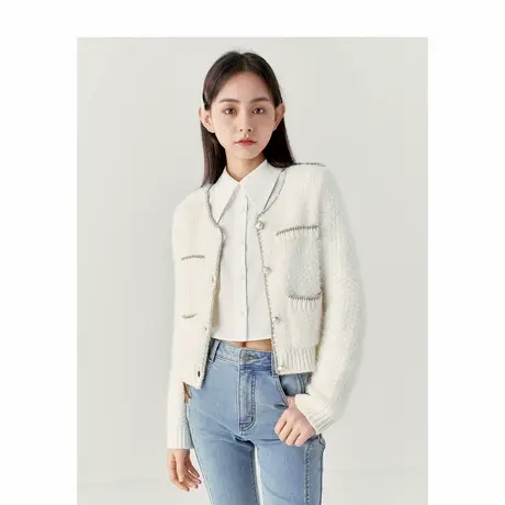 【断码清仓】乐町小香风针织衫秋冬毛开衫C1EDD4268商品大图