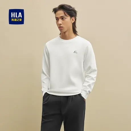 HLA/海澜之家立体硅标卫衣2025秋季新款圆领舒适弹力时尚套头衫男图片