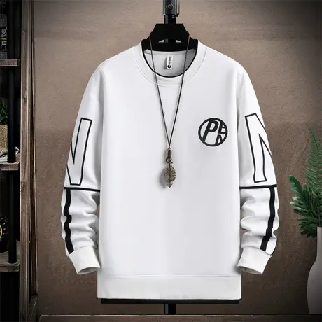 男装大童青少年卫衣2023新款圆领15岁高初中学生宽松春秋帅气上衣商品大图