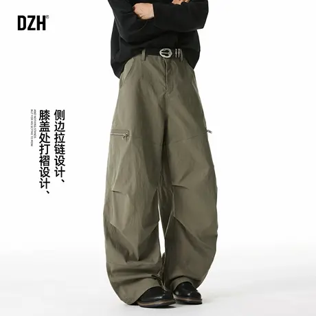男士阔腿弯刀裤2025超火的工装裤男慵懒松弛感裤子山系机能伞兵裤商品大图