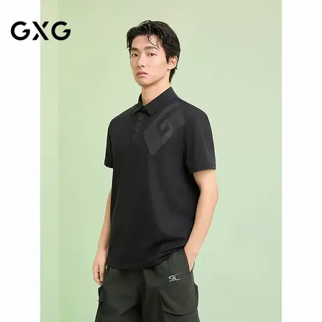 GXG男装 锦氨威化肌理polo衫男士上衣休闲翻领短袖T恤 25夏新品商品大图