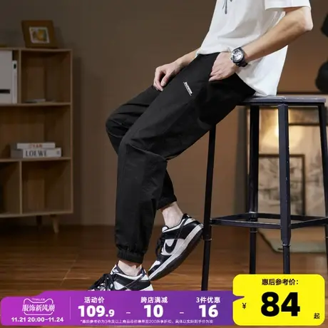 唐狮2023春秋新款工装裤男束脚宽松简约休闲裤长裤裤子男款潮牌商品大图