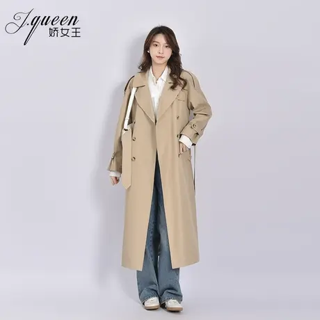 风衣外套女中长款2023秋季新款气质时尚高级感宽松绑带收腰大衣图片