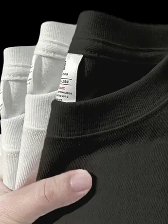 2023早春新款黑色仿棉短袖t恤女夏季欧货设计感小众ins超火上衣潮商品大图