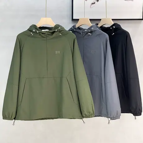 连帽冲锋衣外套男春秋季山系潮牌美式休闲拉链机能宽松工装夹克男图片