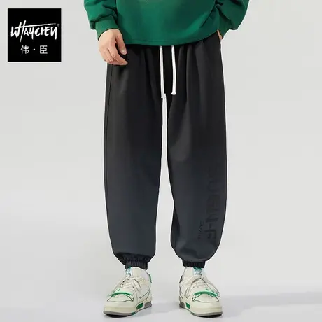 伟臣2023秋冬新品大码男装休闲裤男胖子加肥加大宽松小脚运动长裤商品大图
