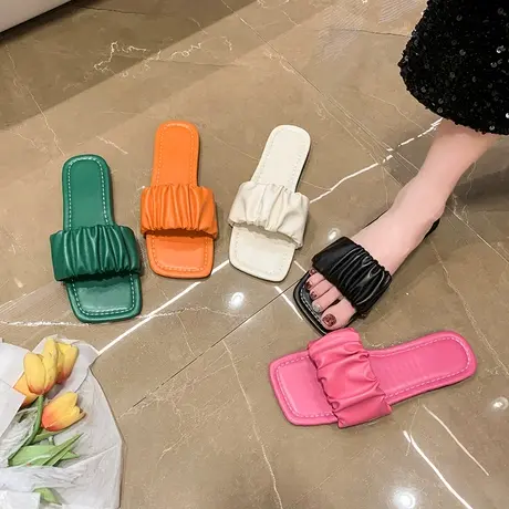 一字拖女外穿2024年夏季新款时尚百搭复古平底防滑小众高级感拖鞋商品大图