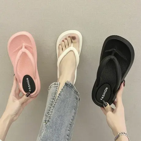 人字拖女2024新款夏季拖鞋女外穿厚底增高踩屎感沙滩凉拖鞋高级感商品大图