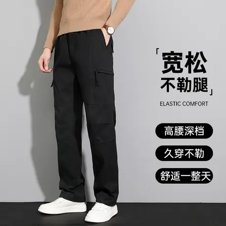 工装裤子男宽松大码秋款直筒休闲长裤男款纯棉秋冬男裤厚款冲锋裤商品大图