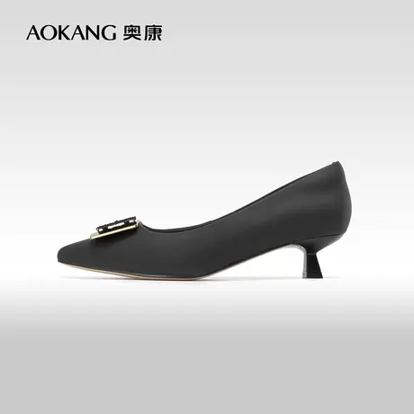 奥康女鞋 2023秋季新款真皮尖头浅口低跟一脚蹬单鞋时尚百搭单鞋商品大图