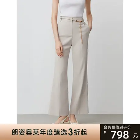 朗姿秋季新款职业西装裤女修身高腰显瘦通勤微喇长裤子商场同款商品大图