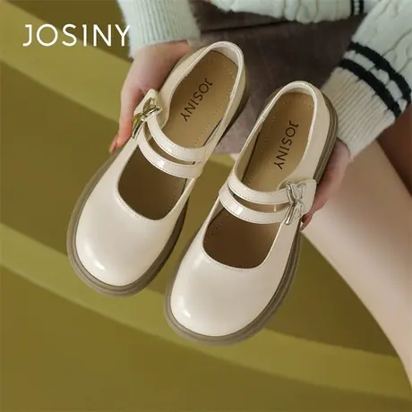 Josiny/卓诗尼法式玛丽珍鞋女2024新款春季厚底小皮鞋百搭单鞋子商品大图