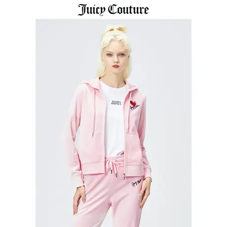 Juicy Couture橘滋天鹅绒外套女春季新款休闲美式连帽夹克上衣图片