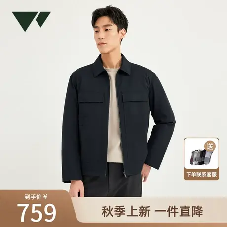 七匹狼短装棉服男装翻领外套夹克秋冬保暖商务休闲新中式黑色工装图片