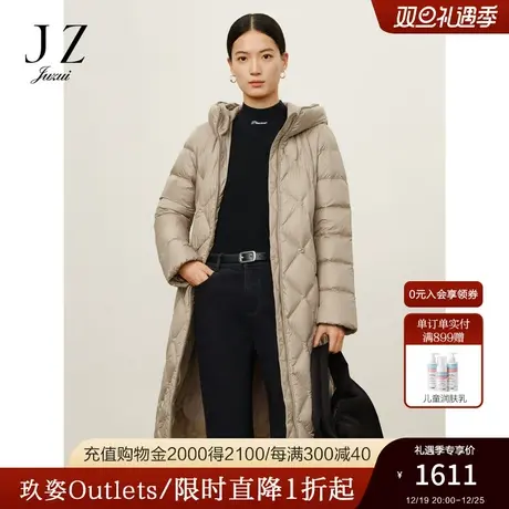 商场同款JZ玖姿宽松连帽H版型长款羽绒女2023冬季新款JWCD03235商品大图
