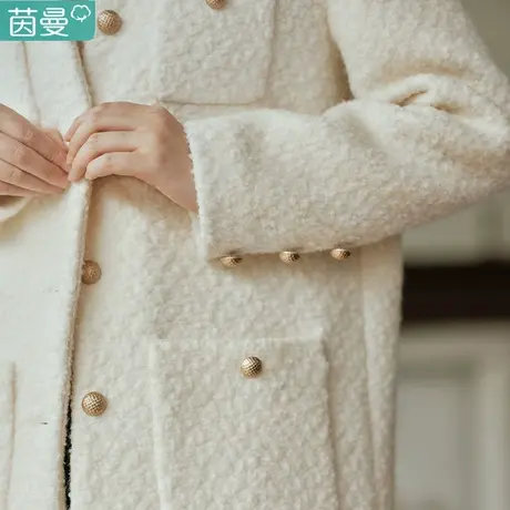 茵曼官方旗舰店小香风羊毛呢外套女2023新款秋冬季上衣高级感短款图片