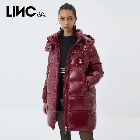 LINC金羽杰羽绒服女2023冬反季专柜断码清仓中长款亮面女款面包服商品大图