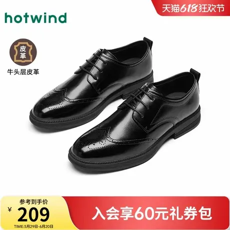 热风男鞋2025年春季新款男士时尚英伦风商务皮鞋百搭黑色新郎皮鞋商品大图