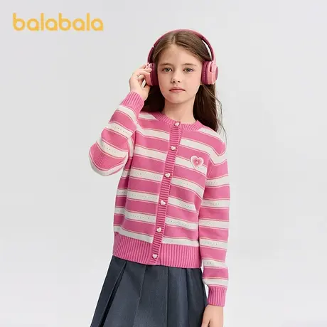 巴拉巴拉balaone童装儿童针织开衫女童2025新款春秋甜美毛衫洋气图片