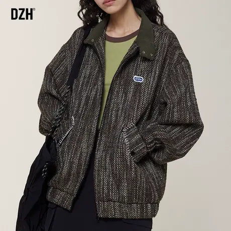 男士复古美式外套男春秋款潮高级感情侣夹克上衣翻领男装2023新款图片