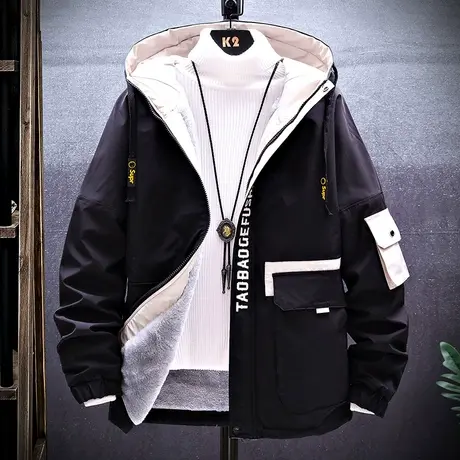 2023新款韩版秋冬季男士棉衣外套潮流工装羽绒棉服青少年学生棉袄商品大图