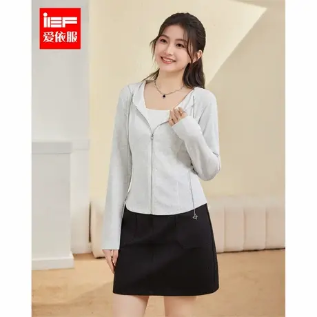 IEF/爱依服【微胖】大码女装2025秋季新款韩版简约休闲风卫衣外套商品大图